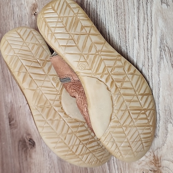 Miz Mooz Flair Scrunch Leather Ruched Sandals Brandy Open Round Toe Ankle Zip - Picture 8 of 14